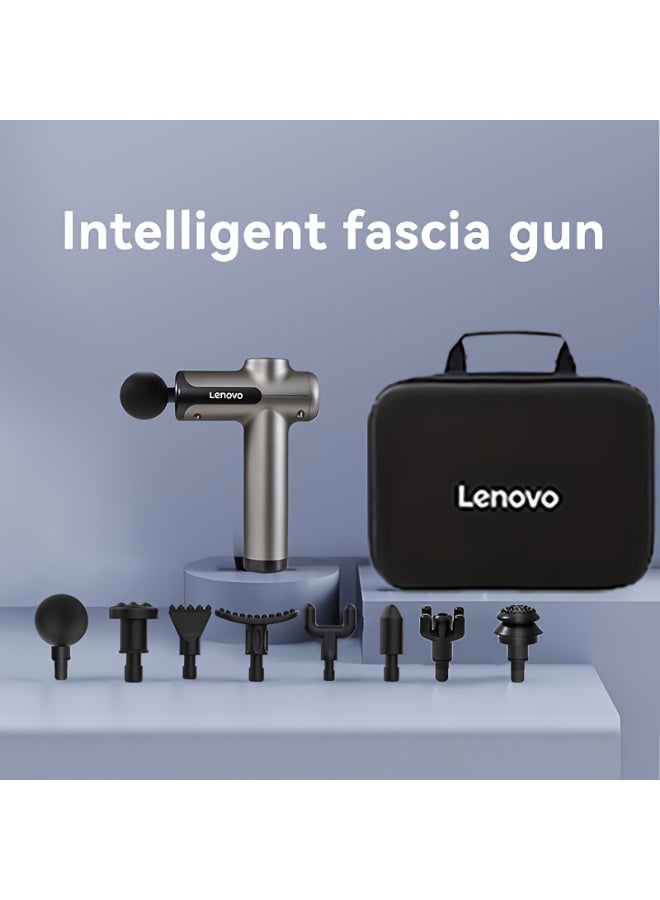 لينوفو Lenovo مسدس تدليك 99 مستوى قابل للشحن عبر USB 8 رؤوس محرك قوي وصامت للغاية للاسترخاء العميق لعضلات الجسم مساج للأنسجة الرخوة لتخفيف آلام الظهر والرقبة - Image 2